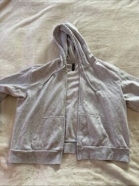 Divided Light Gray Full-Zip Hooded Sweatshirt